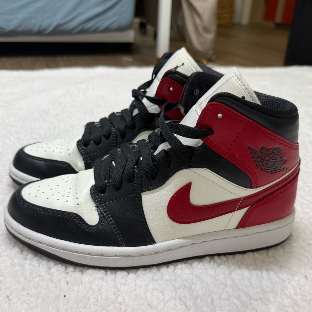 Nike High-Top Sneakers in Red, Black, and White